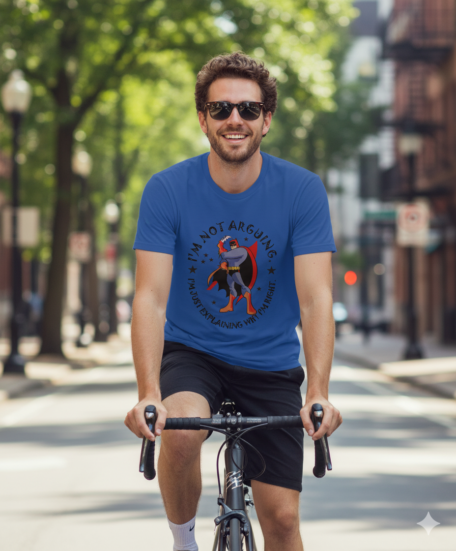 Sarcastic Gift Idea – Retro Comic Hero with “I’m Not Arguing” Quote - Image 2