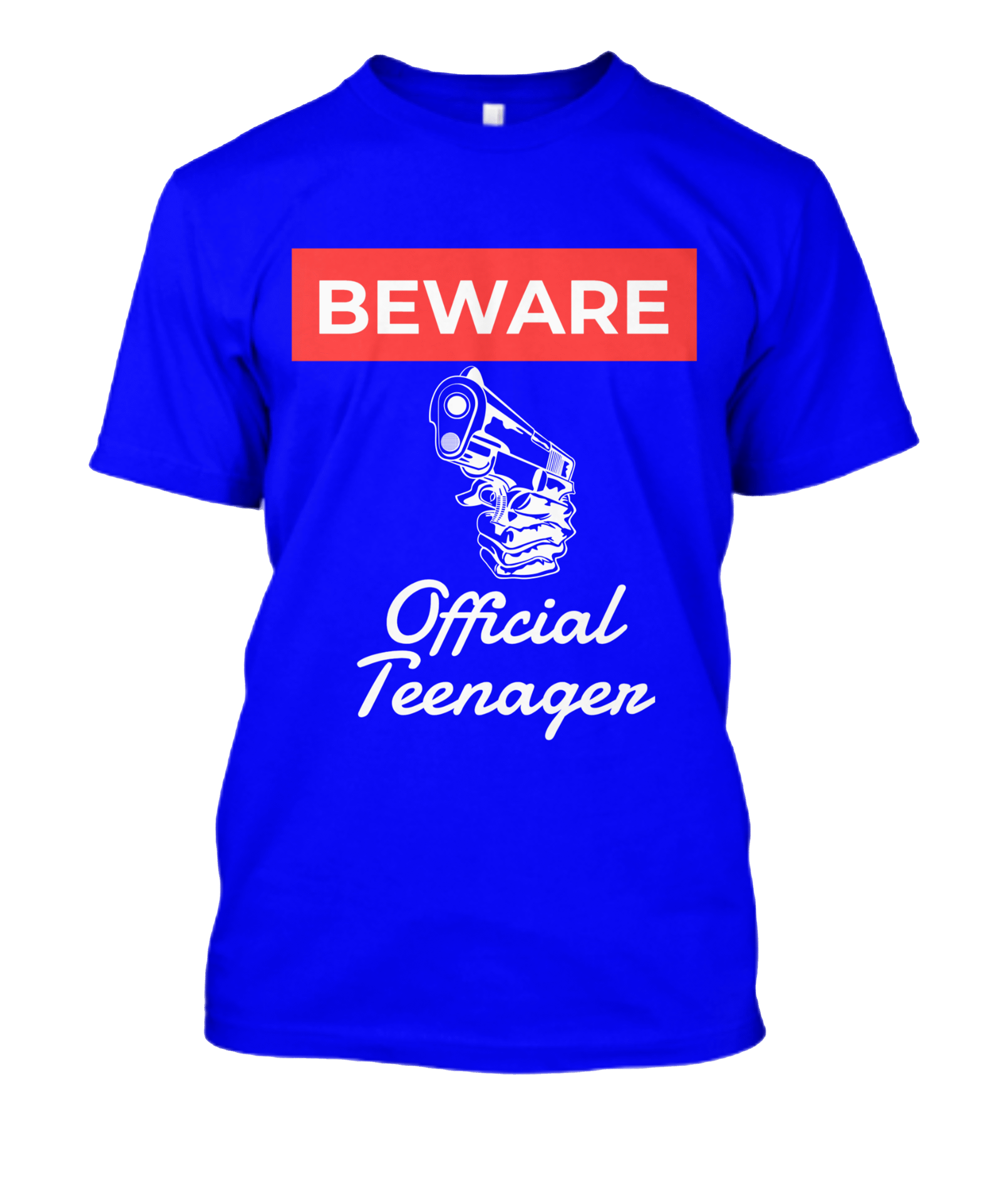 “Beware – Official Teenager” Funny Warning Sign Style Design - Image 2